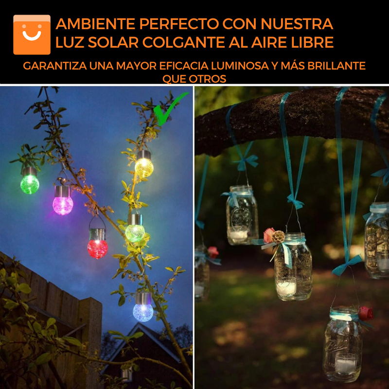 GlowSpectrum™ - Luces solares colgantes para el exterior