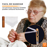 SET 30 AGUJAS EASYSEW™ + CONTENEDOR DE MADERA ARTESANAL $19.990