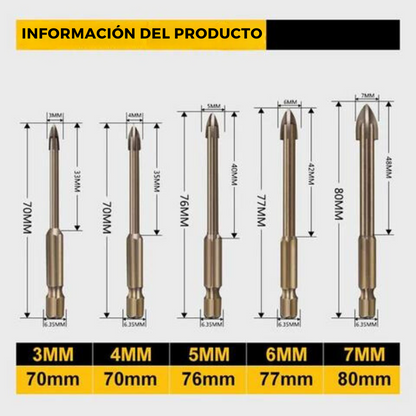 Broke™ - Brocas triangulares con vástago hexagonal de aleación