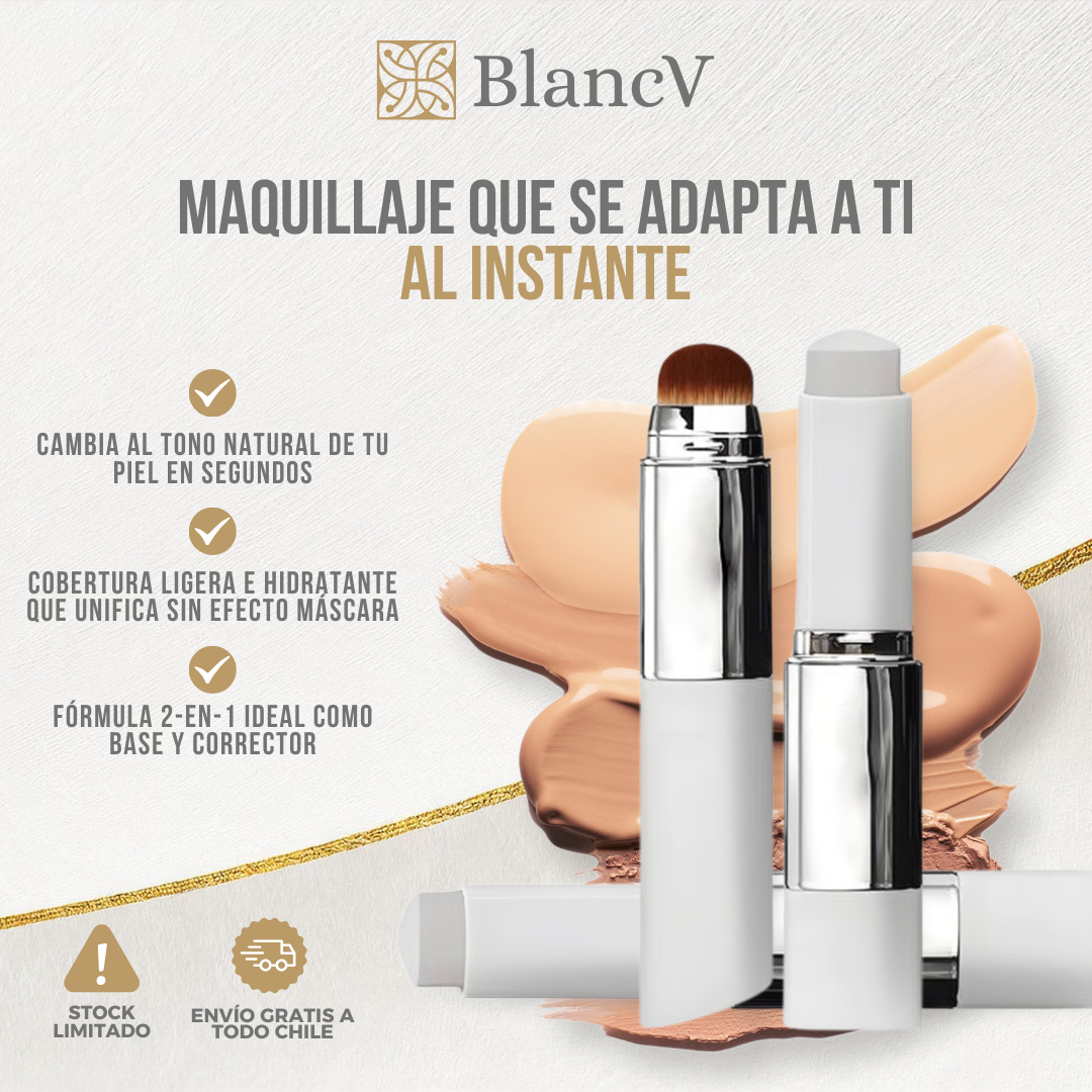 BlancV™  - Cobertura perfecta, piel cuidada, maquillaje inteligente
