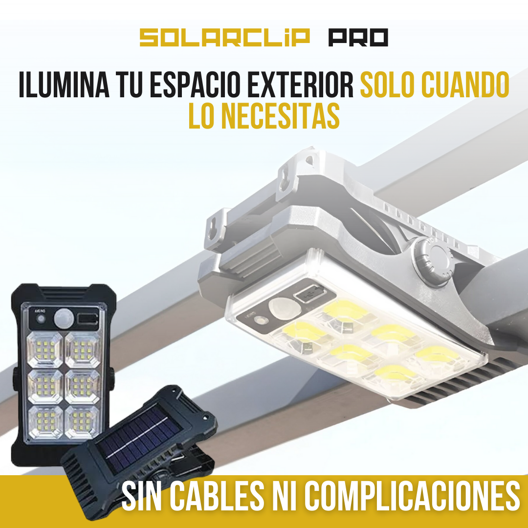 SolarClip Pro™ - Luz inteligente, seguridad al instante
