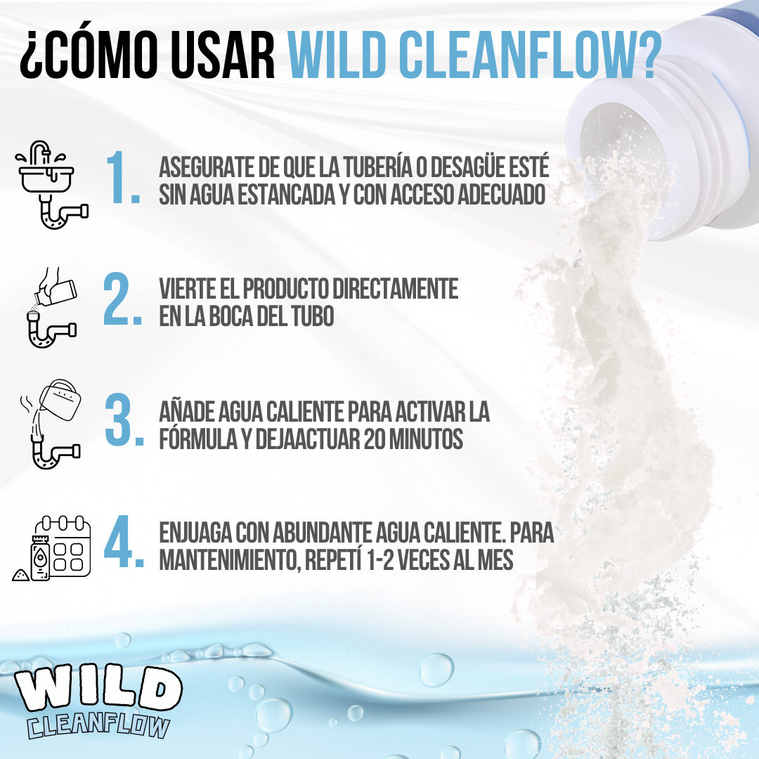 Wild Cleanflow™ - Desatasca sin esfuerzo. Limpia desde la raíz