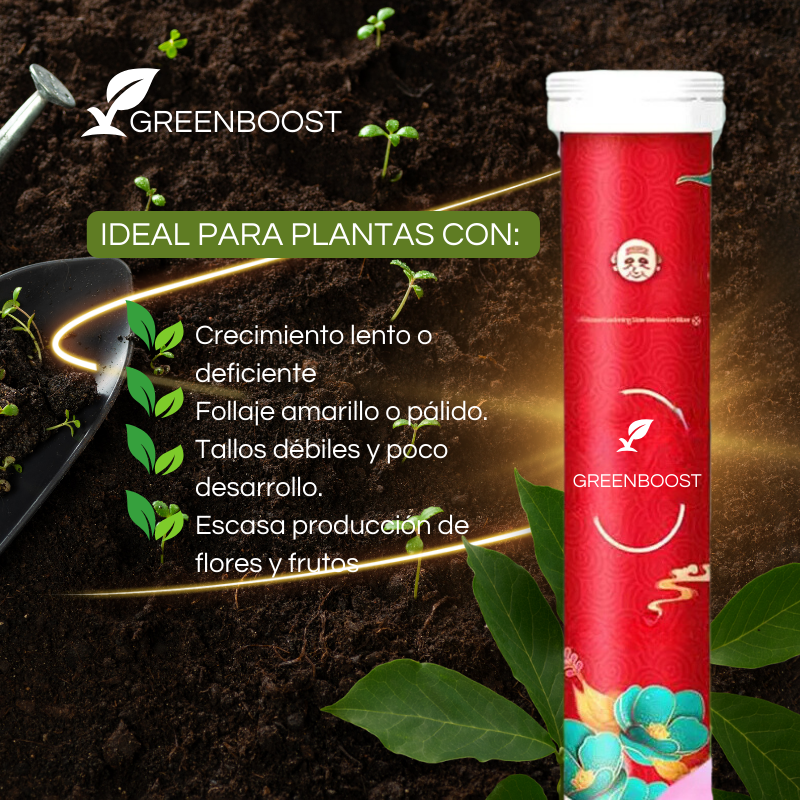 GREENBOOST™ - FERTILIZANTE DE PLANTAS ORGÁNICO EN TABLETA