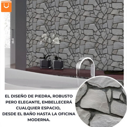 STICKSTONE™ - PEGATINAS DE PARED AUTOADHESIVAS DECORATIVAS - SET DE 10 PCS 30 X 30 CM