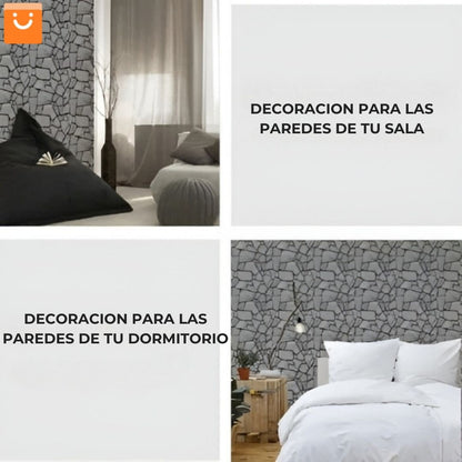 STICKSTONE™ - PEGATINAS DE PARED AUTOADHESIVAS DECORATIVAS - SET DE 10 PCS 30 X 30 CM