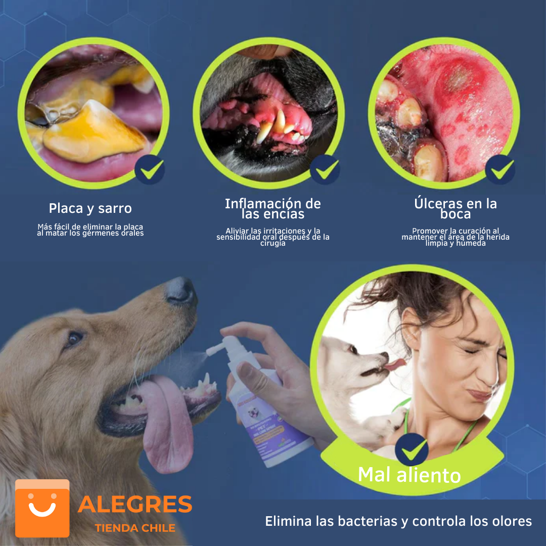 PetClean™ - Aerosol 100 % Natural para el cuidado bucal de perros y gatos | Oferta Exclusiva 2x1