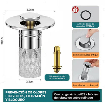 NoClog™ - Filtro anti estancamientos para lavamanos