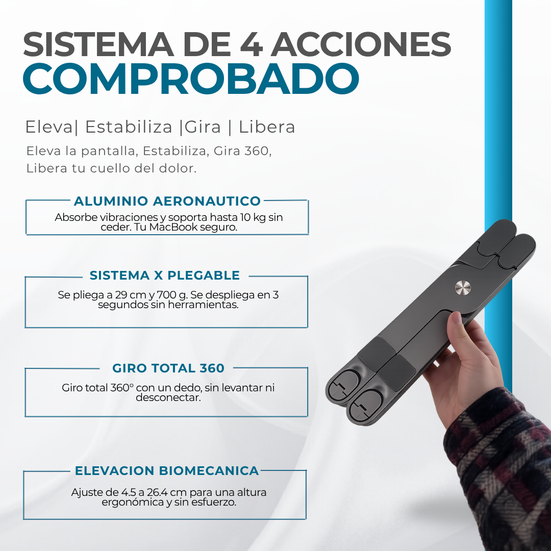 FlexStand 360 ™ — Postura perfecta en tu bolsillo