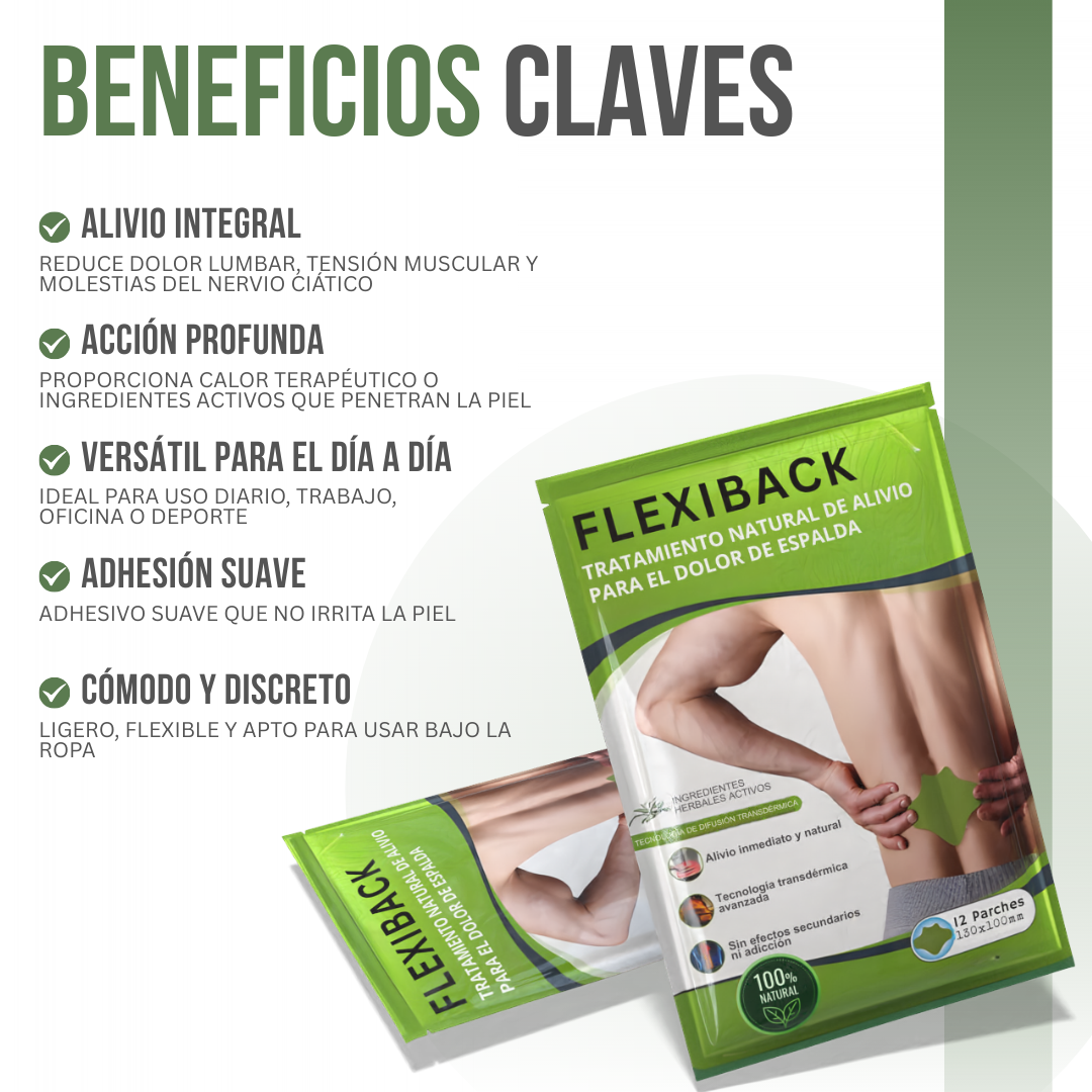 FlexiBack™ — Alivio real, rápido y sin riesgos