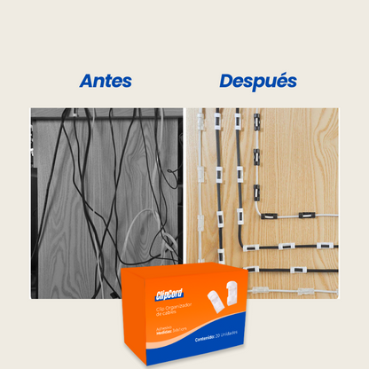 ClipCord™ - CLIP PLÁSTICO AUTOADHESIVO PARA ORGANIZAR CABLES