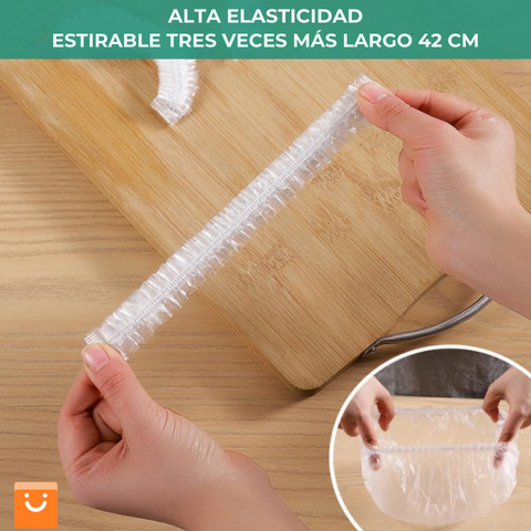 SnapLid™ - TAPA ESTIRABLE ELÁSTICO DE PLÁSTICO DESECHABLE