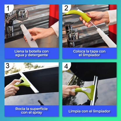 ClearView™ - Limpiador de vidrios con spray incorporado