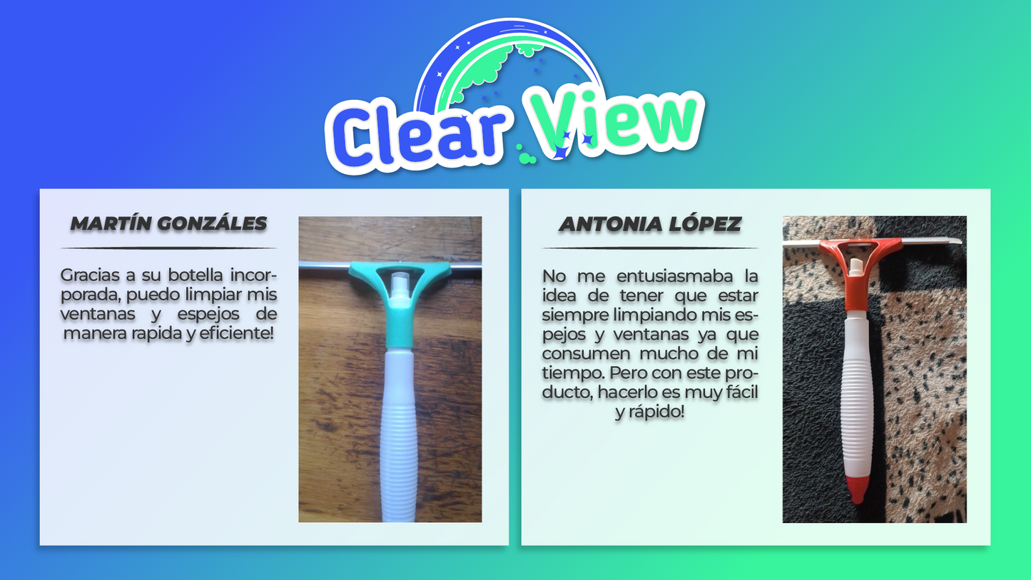 ClearView™ - Limpiador de vidrios con spray incorporado