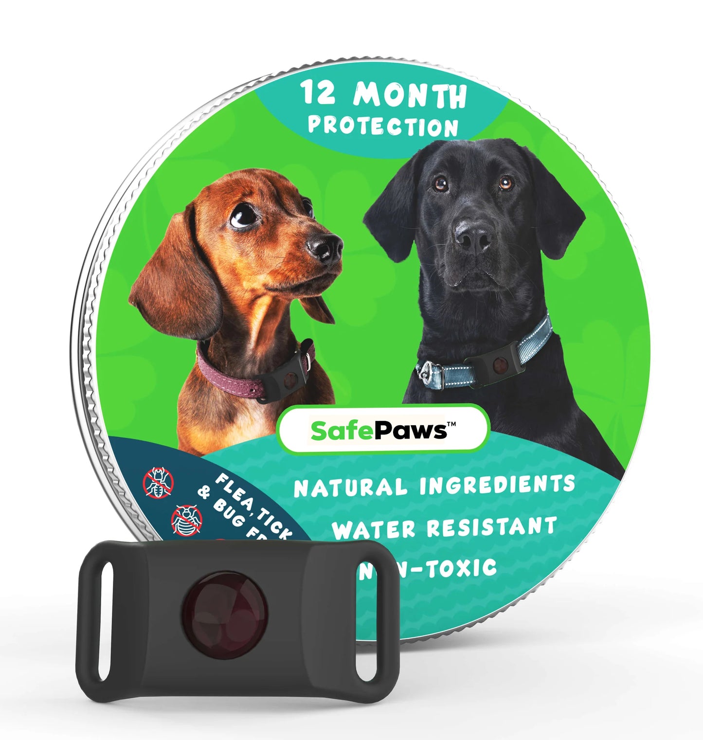 SafePaws™ - Collar antipulgas para perros 100% natural