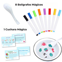 8 Bolígrafos + Cuchara Mágica