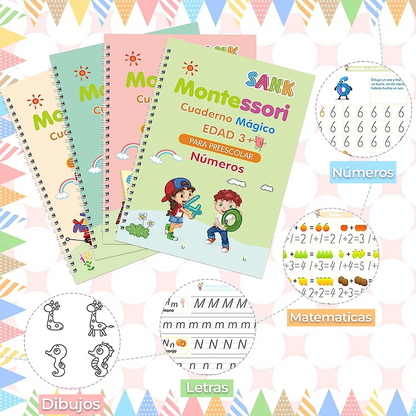 Kit de 4 Cuadernos de Caligrafía Mágica Creativa + Regalo Exclusivo