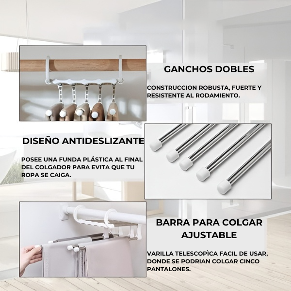 Percha 5 en 1 multifuncional - COLGADOR INTELIGENTE