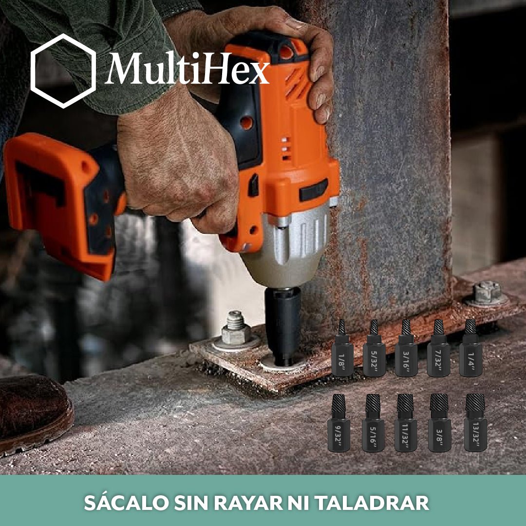 MultiHex™ – Extrae tornillos oxidados sin dañar