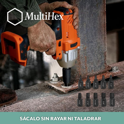 MultiHex™ – Extrae tornillos oxidados sin dañar