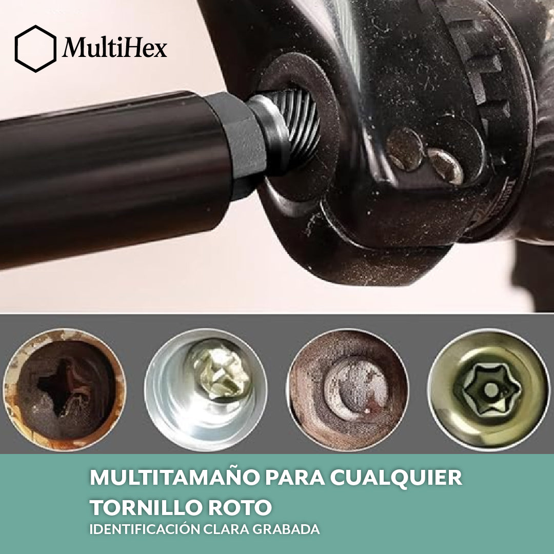 MultiHex™ – Extrae tornillos oxidados sin dañar