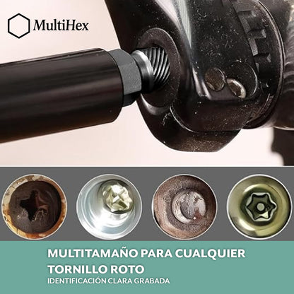 MultiHex™ – Extrae tornillos oxidados sin dañar