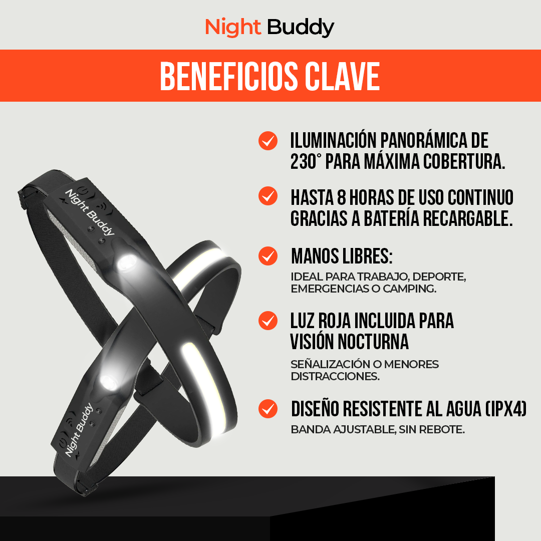 NightBuddy™ - Ve más, trabaja mejor, muévete seguro.