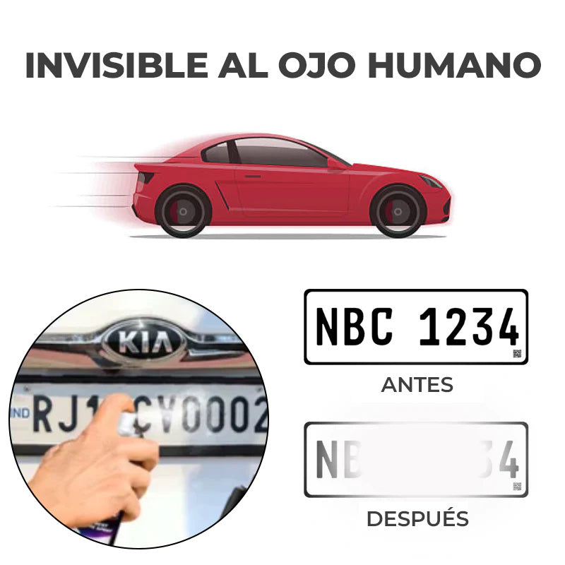 GhostPlate™ - Spray reflectivo para placas de autos