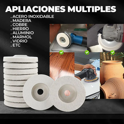 Shineall™ - Discos de pulido de lana multiuso