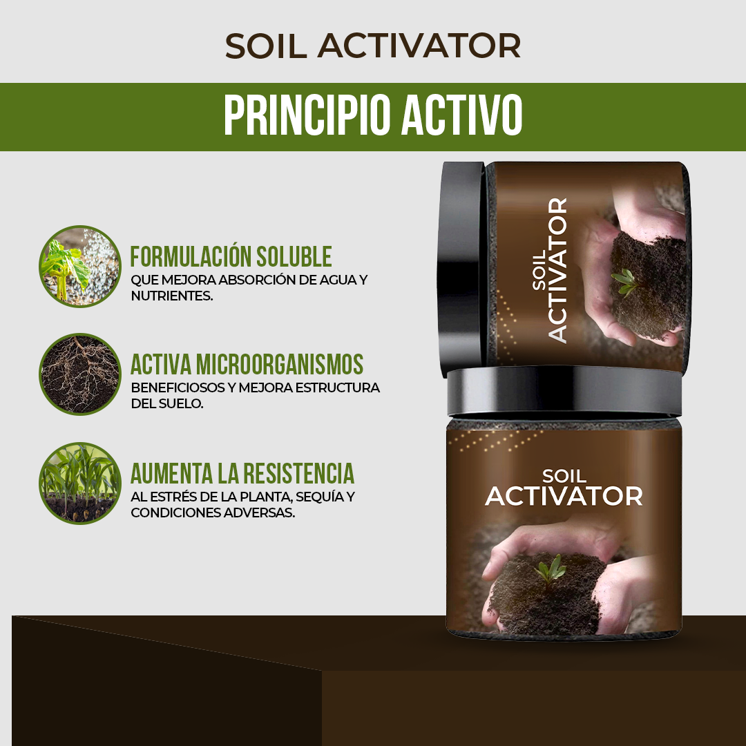 Soil Activator™ - Plantas más fuertes, raíces más vivas.