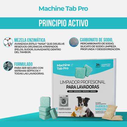 Machine Tab Pro™ - Tu lavadora limpia de verdad, no solo por fuera.