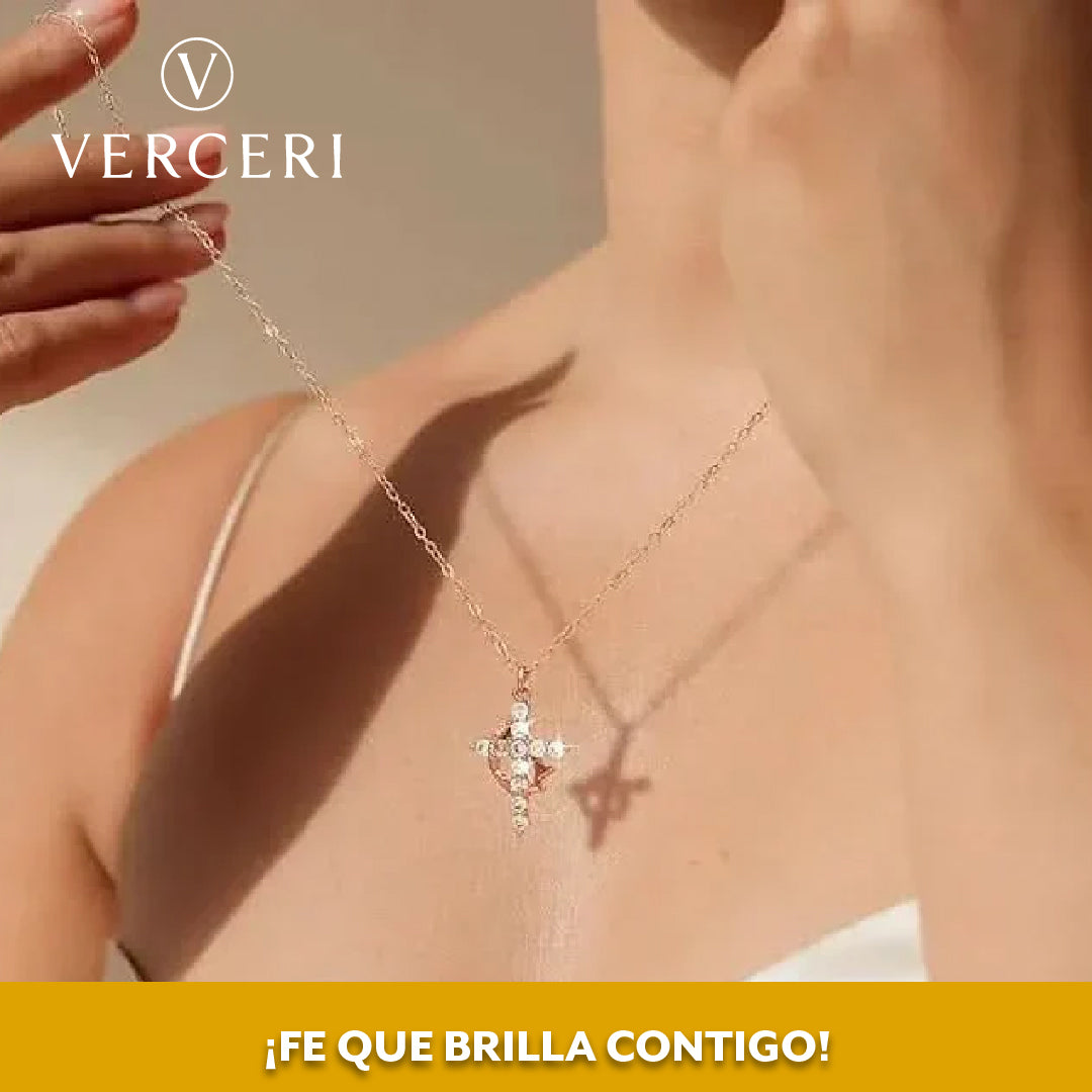 Verceri™ – Crown Cross Necklace: Símbolo de devoción y estilo
