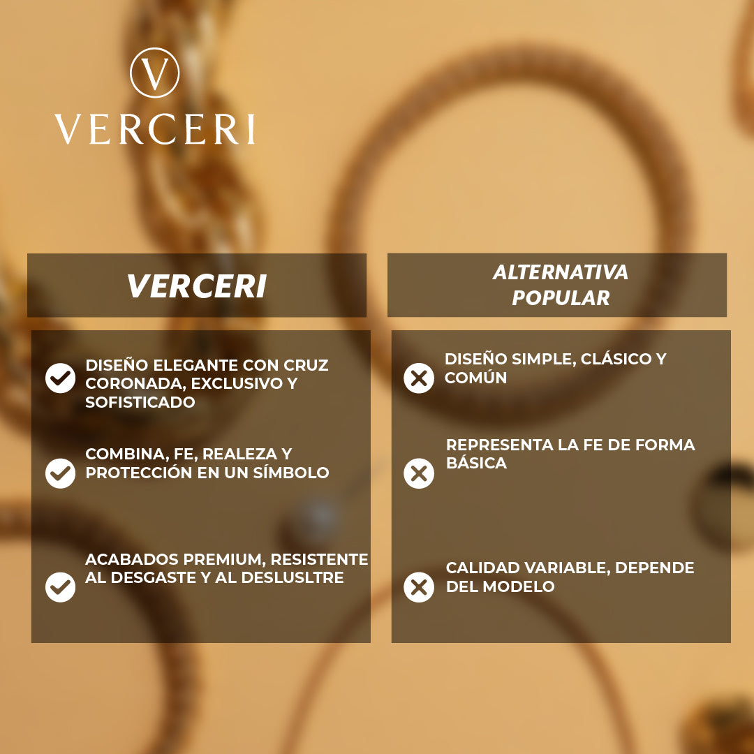 Verceri™ – Crown Cross Necklace: Símbolo de devoción y estilo