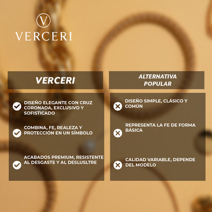 Verceri™ – Crown Cross Necklace: Símbolo de devoción y estilo