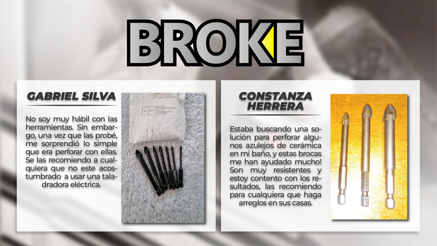 Broke™ - Brocas triangulares con vástago hexagonal de aleación