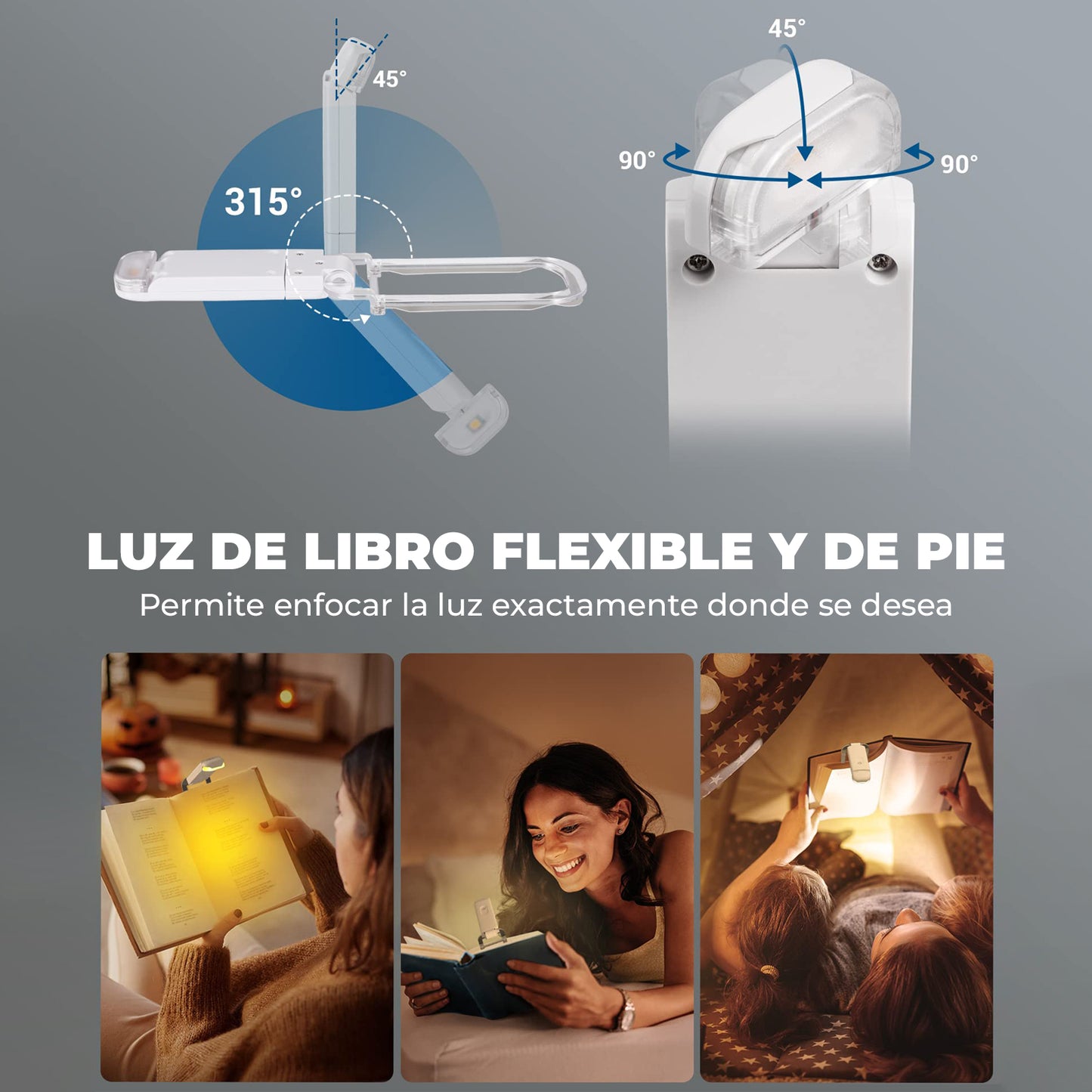 NightOwl™ - Linterna para lectura con conexión USB