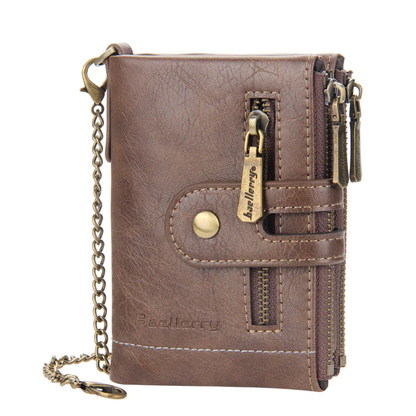 SecureZip Wallet™ - CARTERA VINTAGE CON DOBLE CREMALLERA Y MÚLTIPLES RANURAS PARA TARJETAS PARA HOMBRE