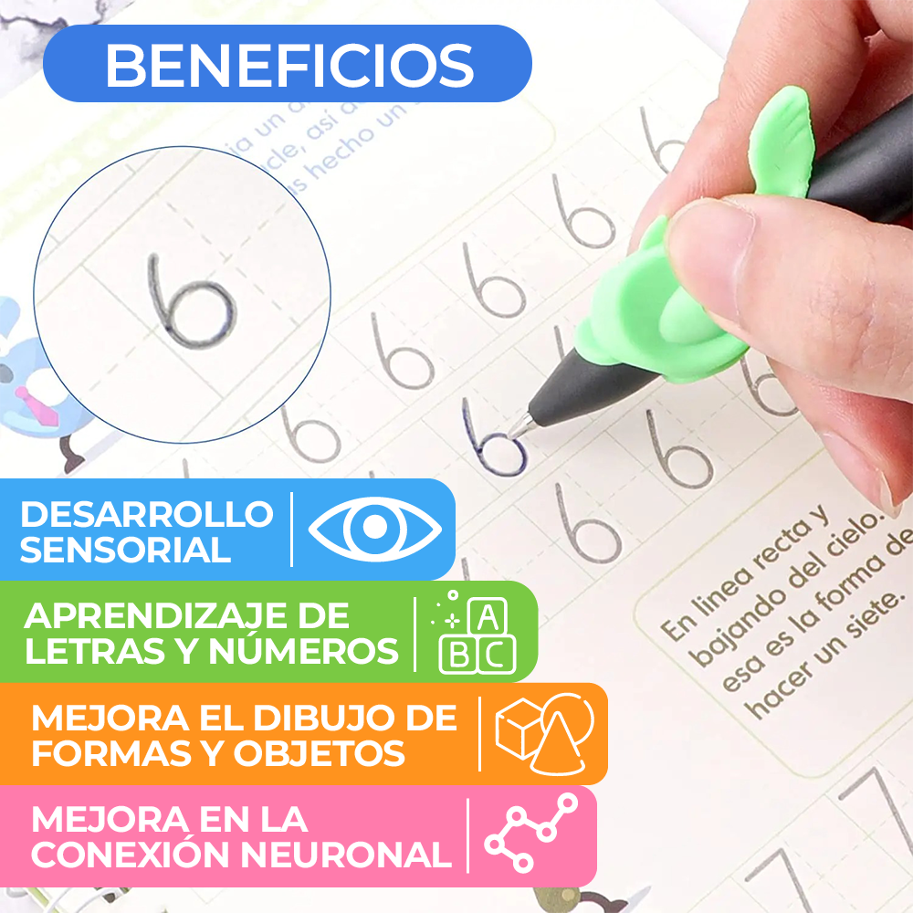 Kit de 4 Cuadernos de Caligrafía Mágica Creativa + Regalo Exclusivo