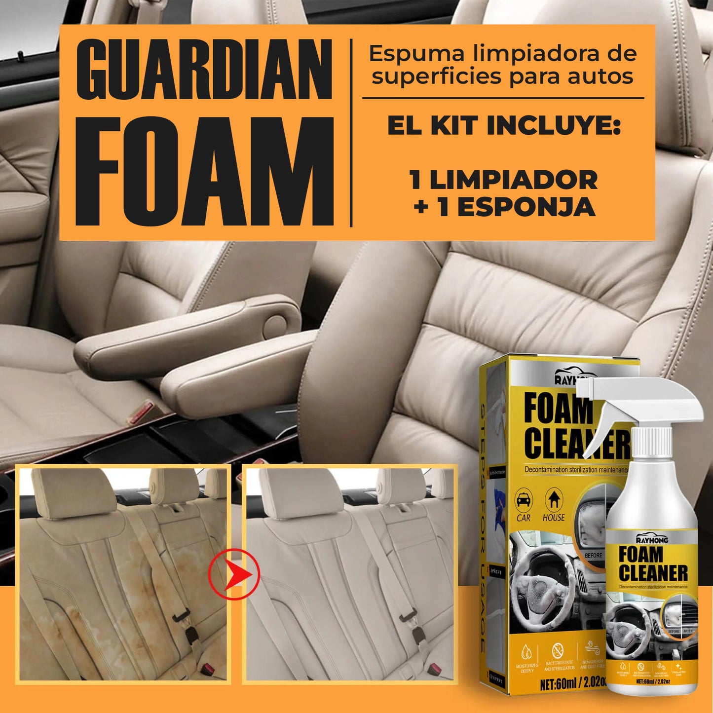 GuardianFoam™ - Espuma limpiadora de superficies