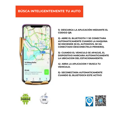 Soporte Celular Para Auto Con Cargador Inalámbrico