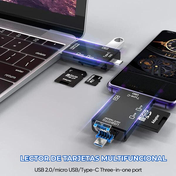 Memoryfast - LECTOR DE TARJETAS 6 EN 1