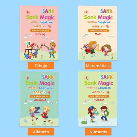 Kit de 4 Cuadernos de Caligrafía Mágica Creativa + Regalo Exclusivo